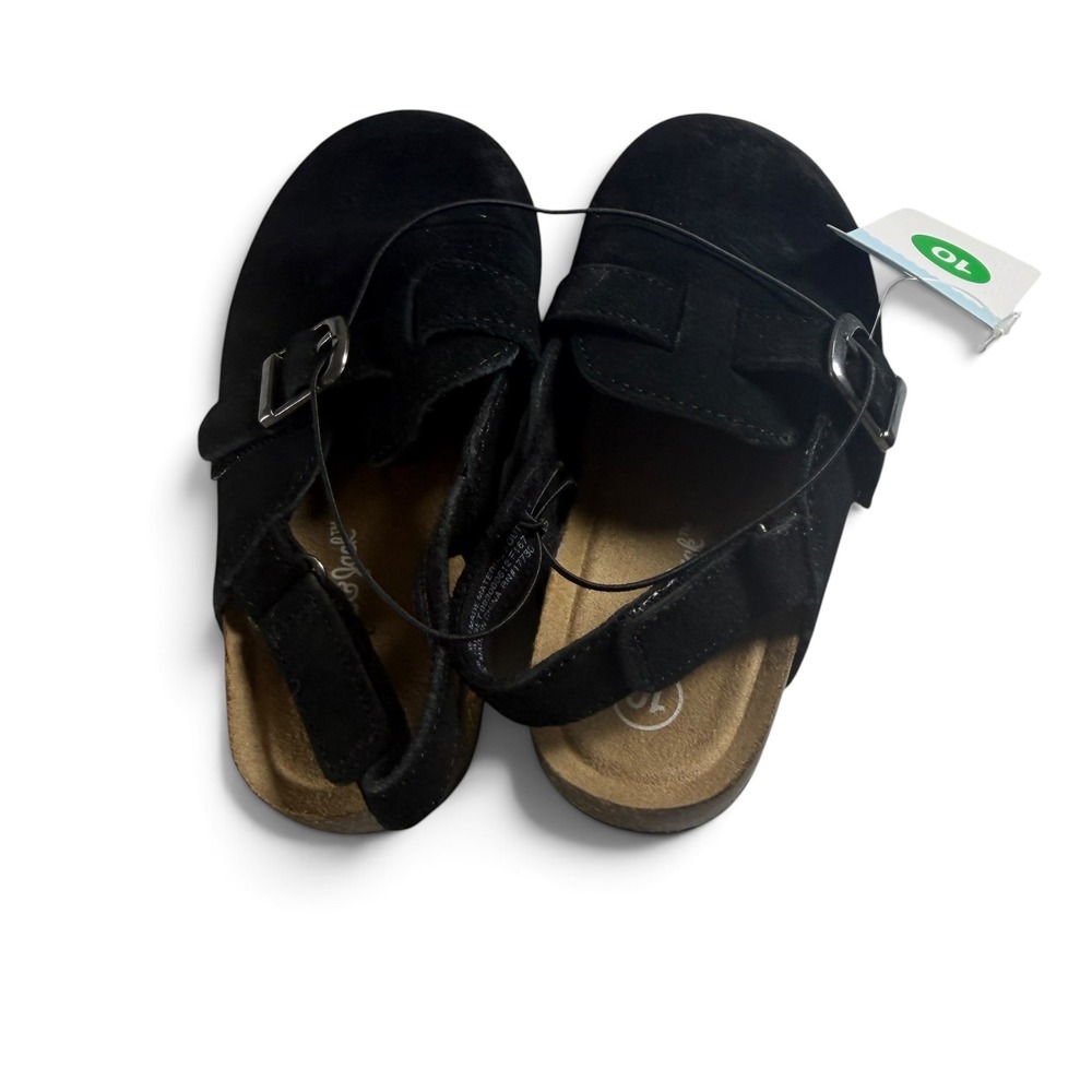 Cat & Jack Berlin Black Faux Suede Slingback Clogs Kids Size 10 NEW - Picture 4 of 5